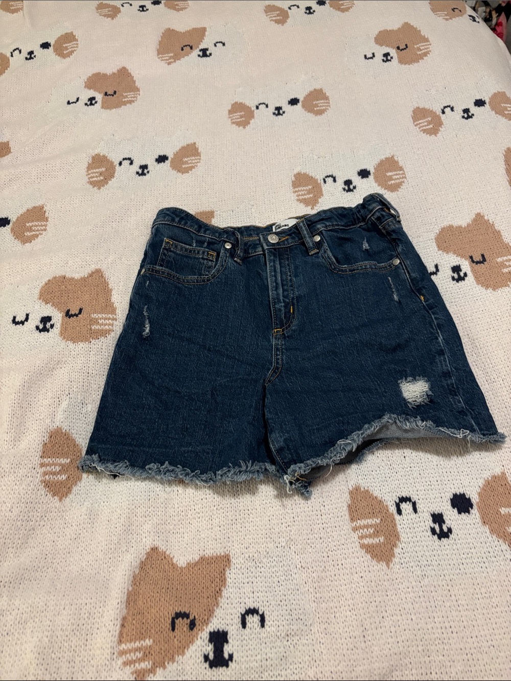 Epic Threads Dark Blue Distressed Denim Kids Shorts